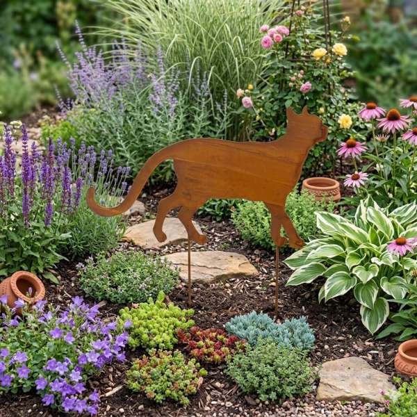 Beetstecker „Schleichende Katze“ – Ein lebendiger Akzent für Ihr Gartenparadies